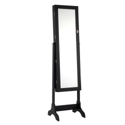 TOPBUY Lockable Jewellery Cabinet Mirrored Floor Stand Storage Organizer