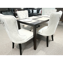 QUEENSONS Madrid 5PC Solid Wood Dining Set In Ivory