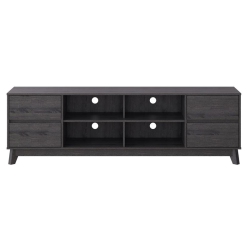 CORLIVING CANADA Corliving Hollywood Wood Grain Tv Stand With Drawers for Tvs Up to 85" In Gray