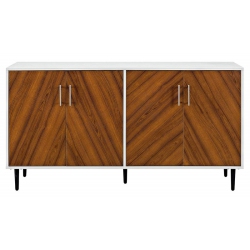 PEMBERLY ROW 58" Modern Bookmatch Buffet - And Teak In White