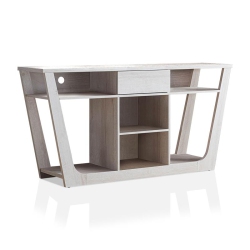 FURNITURE OF AMERICA Frankl Modern Wood 60-Inch Tv Stand In Oak In White