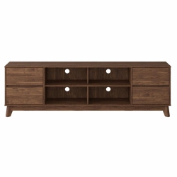 CORLIVING CANADA Corliving Hollywood Wood Grain Tv Stand With Drawers for Tvs Up to 85" In Brown