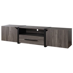 FURNITURE OF AMERICA Diego Rustic Wood 81.5-Inch Tv Stand In Distressed In Gray