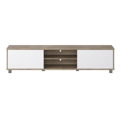 CORLIVING CANADA Corliving Hollywood Brown And Wood Grain Tv Stand - for Tvs Up to 85" In White