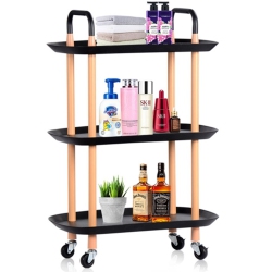 SORTWISE 3 Tier Kichen Rolling Utility Cart Utility Organizer With Wheels for Dinner Kitchen Living Room Bathroom