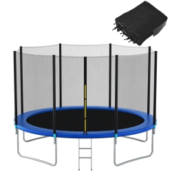 TOPBUY 12/14/15/16Ft Enclosure Net Trampoline Replacement Safety Net W/ Zipper & Buckle