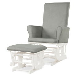 GYMAX Glider And Ottoman Cushion Set Wooden Baby Nursery Rocking Chair