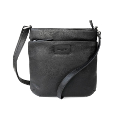 CLUB ROCHELIER Ladies Leather Medium Multi Zip Crossbody Bag In Black
