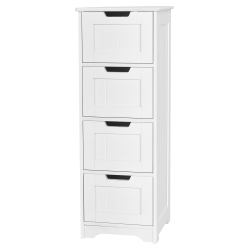 GYMAX Bathroom Floor Cabinet Free-Standing Side Storage Organizer W/ 4 Drawers