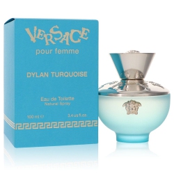 VERSACE Pour Femme Dylan By Eau De Toilette Spray (Women) 3.4 OZ In Turquoise