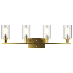 TOPBUY Bathroom Vanity Light Modern Wall 4-Light Sconce Fixtures W/ Clear Glass Shade