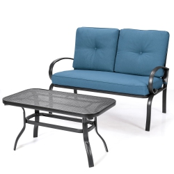 TOPBUY Loveseat Table Set Furniture Outdoor Garden