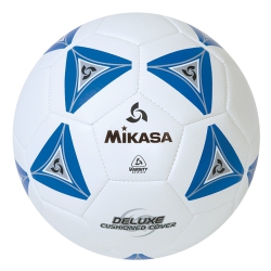 MIKASA Serious Leather Soccer Ball - Deluxe Cushioned Cover Ball And White Size 5 In Blue