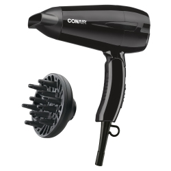CONAIR - Compact Hair Dryer With Folding Handle, 1875 Watt Motor, Black, 5549Nc