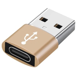 ELECTROX USB C Female to USB Male Adapter Type C to USB A Converter Compatible With Iphone / Ipad / Samsung / Old Version USB Power Adapters (Gold)