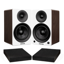 FLUANCE Ai41 Powered 2.0 Stereo Bookshelf Speakers With 5" Drivers, 90W Amplifier, And High Density Foam Isolation Pads