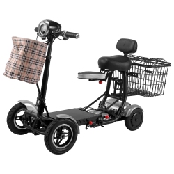 BANGERAN Lightweight Heavy Duty Medical Scooter, 4 Wheel 265 Lb Weight Capacity, Lithium Battery Up to 12 Miles - Color In Silver