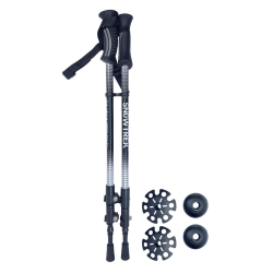 SNOWTREK Collapsible Trekking Hiking Poles - Pair Of Adjustable Aluminum Walking Sticks
