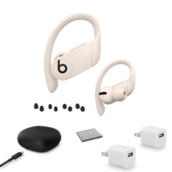 BEATS BY DR. DRE Powerbeats Pro In-Ear Wireless Headphones (Ivory) My5D2Ll/a With 2X USB Wall Adapter Cubes + More