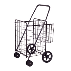 TOPBUY Utility Folding Shopping Cart With Swivel Wheels Easy Storage
