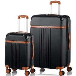 CHAMPS Vintage Collection 2 Piece Hard Side Luggage - In Black
