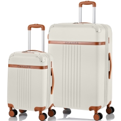 CHAMPS Vintage Collection 2 Piece Hard Side Luggage - In Ivory