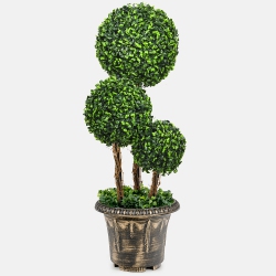 TOPBUY 30" Artificial Topiary Three Ball Tree Decorative Trees Fake Greenery Plants Indoor&outdoor