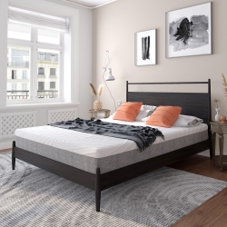 COSTWAY 8" Mattress Gel Infused Memory Foam Medium Firm Bamboo In Charcoal