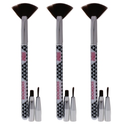BOURJOIS Multi-Brush Nail Art Set By for Women - 3 PC Set Fan Brush, Shader Brush, Liner Brush - Pack Of 3