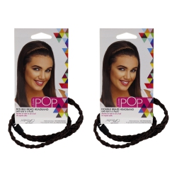 HAIRDO Pop Double Braid Headband - R6 Dark Chocolate By for Women - 1 PC Hair Band - Pack Of 2 In Multicolor