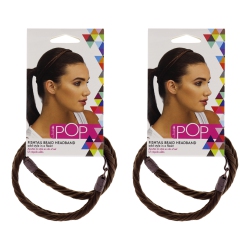 HAIRDO Pop Fishtail Braid Headband - R10 Chestnut By for Women - 1 PC Hair Band - Pack Of 2 In Multicolor