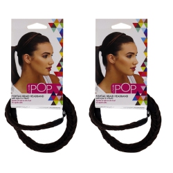 HAIRDO Pop Fishtail Braid Headband - R6 Dark Chocolate By for Women - 1 PC Hair Band - Pack Of 2 In Multicolor