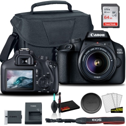 CANON Eos 4000D Dslr Camera With 18-55MM Lens, Eos Bag, 64GB Card, Cleaning Set, And More (International Model)