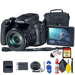 CANON Powershot Sx70 Hs Digital Camera (3071C001) - With 32GB Memory Card, Bag, Cleaning Kit, And More