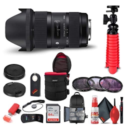SIGMA 18-35MM F/1.8 Dc Hsm Art Lens for Nikon F (210-306) Bundle
