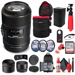 SIGMA 105MM F/2.8 Ex Dg Os Hsm Macro Lens for Canon Ef (258101) Bundle