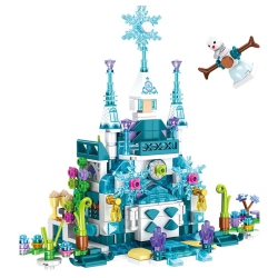 WINGOMART Princess Frozen Castle Building Blocks 554PCs 25 In 1 Building Bricks Snowman Castle Crystal Ice House Building Kit Stem Toys for +6 Boys
