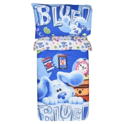BLUE'S CLUES Toddler Bedding Set 3 Piece Set for Kids With Reversible Comforter