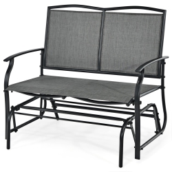 TOPBUY Patiojoy 2 Person Swing Glider Bench Patio Rocking Lounge Chair W/steel Frame for Garden Backyard Balcony In Gray