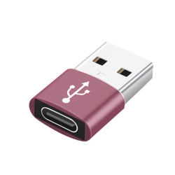ELECTROX USB C Female to USB Male Adapter Type C to USB A Converter Compatible With Iphone / Ipad / Samsung / Old Version USB Power Adapters (Pink)