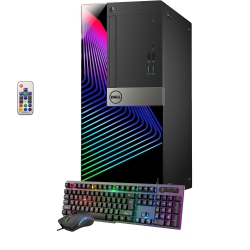 DELL Refurbished (Good) - Custom Built RGB Lights Gaming PC - Optiplex Mini Tower Computer Intel Core I5 6500, Nvidia Geforce Gt 1030 2GB 32GB Ram
