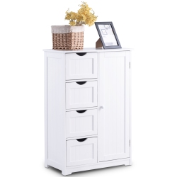TOPBUY 4 Drawer Bathroom Cabinet Storage Wooden