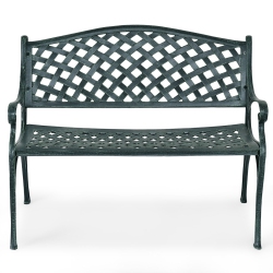TOPBUY Antique Garden Bench Park Yard Seat Aluminum Frame Outdoor