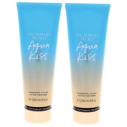 VICTORIAS SECRET Aqua Kiss Fragrance Lotion By for Women - 8 OZ Body Lotion - Pack Of 2