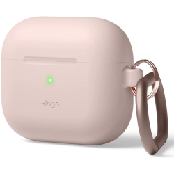 ELAGO Silicone Case Compatible \w Airpods 3 Case Cover - Carabiner Included, Supports Wireless Charging, Shock Resistant, Easily Cleaned, Full