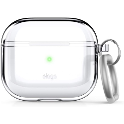 ELAGO Clear Case \w Keychain Compatible \w Airpods 3 Case Cover, Gel Tape Included, Reduced Yellowing, Clear Protection, Supports Wireless Charging