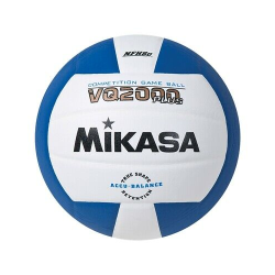 MIKASA Vq2000 Series Micro-Cell Composite Indoor Volleyball - Official Size 5, Royal & White In Blue