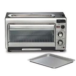 HAMILTON BEACH Oven And Toaster. Auto Shut Off 3 Settings Versatile Space Saving ® 2-In-1 Oven And Toaster With 60 Minute Timer