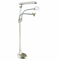 OTTLITE Craft Lamp. Reduced Eyestrain Led Convenient Sturdy Clips 2X Optical Magnifier 24 W Ultimate 3-In-1 Floor And Table Craft Lamp \w Flexible