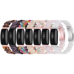 STRAPSCO Smooth Resin Watch Band Strap for Fitbit Inspire 2 - Crystal In Multicolor
